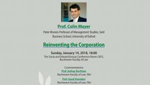 Safra Center Lecture: Prof. Colin Mayer - Reinventing the Corporation