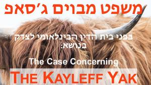 נבחרת הג'סאפ של הפקולטה מתכבדת להזמינכן/ם למשפט מבוים בנושא  The Case Concerning the Kayleff Yak.